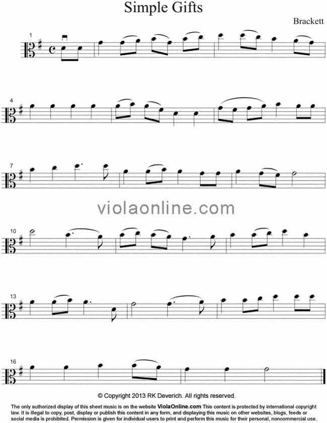 Viola Music Sheets For Beginners