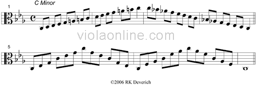 Viola Online Scales Viola Two Octave Minor Scales