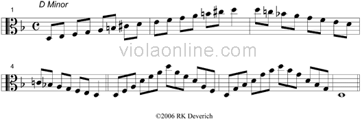 Viola Online Scales Viola Two Octave Minor Scales