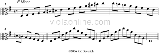 Viola Online Scales Viola Two Octave Minor Scales