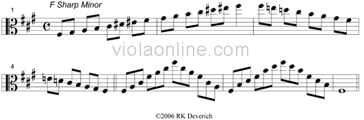 Viola Online Scales Viola Two Octave Minor Scales